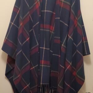 Pendleton Plaid Cape - Red, Green, Blue